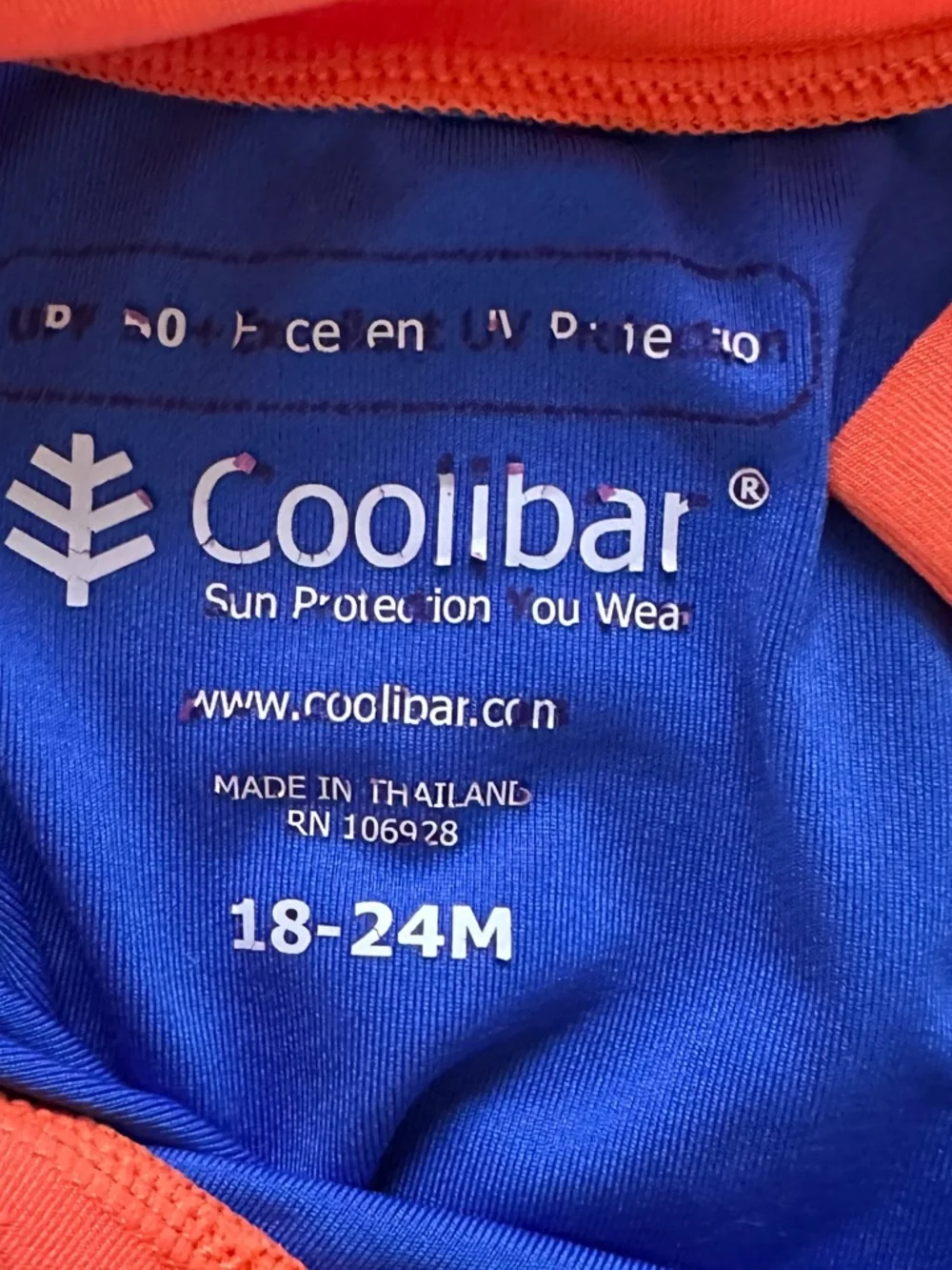 Coolibar UPF 50+ Rash Guard 18-24M Blue Crab Long Sleeve Swim Shirt